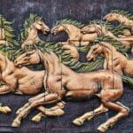 KACPER 3D horses Wallpaper for wall Premium quality 3D PVC Coated Washable Wallpaper