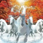 KACPER 3D horses Wallpaper for wall Premium quality 3D PVC Coated Washable Wallpaper