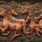 KACPER 3D horses Wallpaper for wall Premium quality 3D PVC Coated Washable Wallpaper
