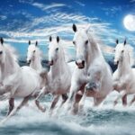 KACPER 3D horses Wallpaper for wall Premium quality 3D PVC Coated Washable Wallpaper