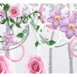 KACPER 3D flower Wallpaper for wall Premium quality 3D PVC Coated Washable Wallpaper (customize