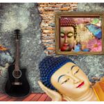KACPER 3D Buddha Wallpaper for wall Premium quality 3D PVC Coated Washable Wallpaper
