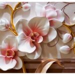 KACPER 3D flower Wallpaper for wall Premium quality 3D PVC Coated Washable Wallpaper (customize