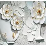 KACPER 3D FLOWER  Wallpaper for wall Premium quality 3D PVC Coated Washable Wallpaper (customize