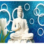 KACPER 3D Buddha Wallpaper for wall Premium quality 3D PVC Coated Washable Wallpaper