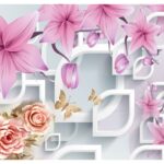 KACPER 3D flower Wallpaper for wall Premium quality 3D PVC Coated Washable Wallpaper (customize