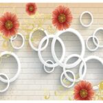 KACPER 3D flower Wallpaper for wall Premium quality 3D PVC Coated Washable Wallpaper (customize