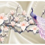 KACPER 3D peacock Wallpaper for wall Premium quality 3D PVC Coated Washable Wallpaper