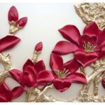 KACPER 3D flower  Wallpaper for wall Premium quality 3D PVC Coated Washable Wallpaper (customize