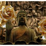 KACPER 3D Buddha Wallpaper for wall Premium quality 3D PVC Coated Washable Wallpaper
