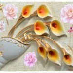 KACPER 3D flower Wallpaper for wall Premium quality 3D PVC Coated Washable Wallpaper (customize