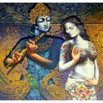 KACPER 3D radha krishn Wallpaper for wall Premium quality 3D PVC Coated Washable Wallpaper (customize