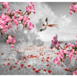 KACPER 3D FLOWER Wallpaper for wall Premium quality 3D PVC Coated Washable Wallpaper (customize