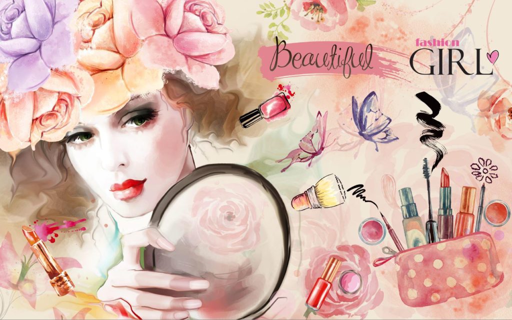 3D Wallpaper For Beauty Parlour