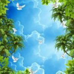 KACPER 3D Ceilling Wallpaper for wall Premium quality 3D PVC Coated Washable Wallpaper