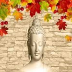 KACPER 3D buddha Wallpaper for wall Premium quality 3D PVC Coated Washable Wallpaper