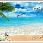 KACPER 3D beach Wallpaper for wall Premium quality 3D PVC Coated Washable Wallpaper