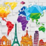 KACPER WORLD MAP 3D PVC COATED WALLPAPER FOR OFFICE TOUR AND TRAVEL BUILDING