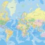 KACPER WORLD MAP 3D PVC COATED WALLPAPER FOR OFFICE TOUR AND TRAVEL BUILDING