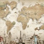 KACPER WORLD MAP 3D PVC COATED WALLPAPER FOR OFFICE TOUR AND TRAVEL BUILDING