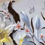 KACPER 3D FLOWER Wallpaper for wall Premium quality 3D PVC Coated Washable Wallpaper