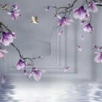 KACPER 3D FILWERS Wallpaper for wall Premium quality 3D PVC Coated Washable Wallpaper