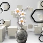 KACPER 3D FILWERS Wallpaper for wall Premium quality 3D PVC Coated Washable Wallpaper