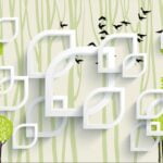 KACPER 3D LEAF Wallpaper for wall Premium quality 3D PVC Coated Washable Wallpaper