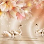 KACPER 3D FLOWER Wallpaper for wall Premium quality 3D PVC Coated Washable Wallpaper