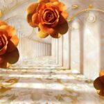 KACPER 3D FLOWER Wallpaper for wall Premium quality 3D PVC Coated Washable Wallpaper