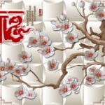 KACPER 3D FLOWER Wallpaper for wall Premium quality 3D PVC Coated Washable Wallpaper