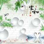 KACPER 3D LEAF Wallpaper for wall Premium quality 3D PVC Coated Washable Wallpaper