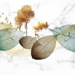 KACPER 3D LEAF Wallpaper for wall Premium quality 3D PVC Coated Washable Wallpaper