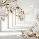 KACPER 3D FLOWER Wallpaper for wall Premium quality 3D PVC Coated Washable Wallpaper