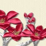 KACPER 3D FLOWER Wallpaper for wall Premium quality 3D PVC Coated Washable Wallpaper