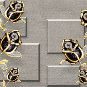 KACPER 3D FLOWER Wallpaper for wall Premium quality 3D PVC Coated Washable Wallpaper