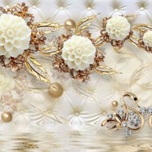 KACPER 3D FLOWER Wallpaper for wall Premium quality 3D PVC Coated Washable Wallpaper
