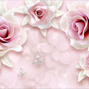 KACPER 3D FLOWER Wallpaper for wall Premium quality 3D PVC Coated Washable Wallpaper
