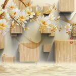 KACPER 3D FLOWER Wallpaper for wall Premium quality 3D PVC Coated Washable Wallpaper