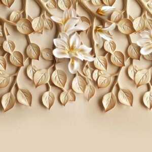 KACPER 3D FLOWER Wallpaper for wall Premium quality 3D PVC Coated Washable Wallpaper