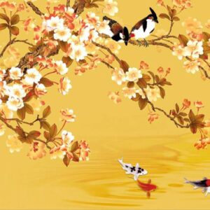 KACPER 3D FLOWER Wallpaper for wall Premium quality 3D PVC Coated Washable Wallpaper