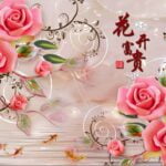 KACPER 3D FLOWER Wallpaper for wall Premium quality 3D PVC Coated Washable Wallpaper