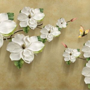 KACPER 3D FLOWER Wallpaper for wall Premium quality 3D PVC Coated Washable Wallpaper