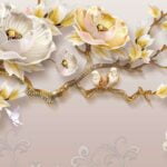 KACPER 3D FLOWER Wallpaper for wall Premium quality 3D PVC Coated Washable Wallpaper