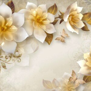 KACPER 3D FLOWER Wallpaper for wall Premium quality 3D PVC Coated Washable Wallpaper