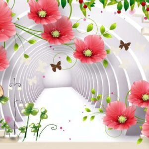 KACPER 3D FLOWER Wallpaper for wall Premium quality 3D PVC Coated Washable Wallpaper