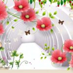 KACPER 3D FLOWER Wallpaper for wall Premium quality 3D PVC Coated Washable Wallpaper