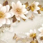 KACPER 3D FLOWER Wallpaper for wall Premium quality 3D PVC Coated Washable Wallpaper