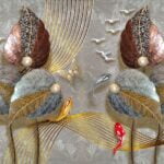 KACPER 3D LEAF Wallpaper for wall Premium quality 3D PVC Coated Washable Wallpaper