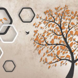 KACPER 3D LEAF Wallpaper for wall Premium quality 3D PVC Coated Washable Wallpaper